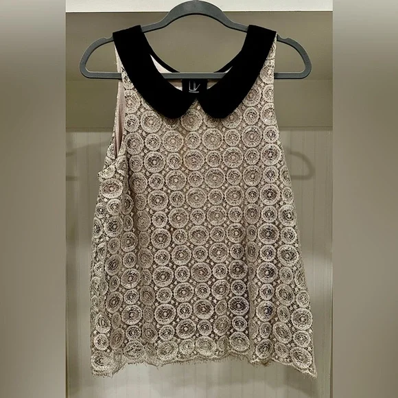 Anthropologie Tops Anthropology Sleeveless Top W Silver